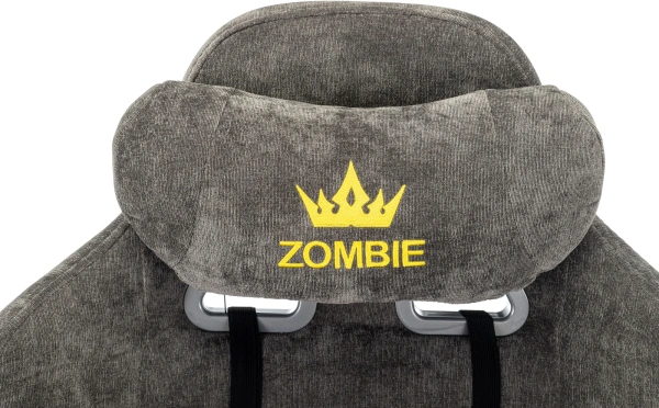 Кресло игровое Zombie 51 велюр серый Light-19