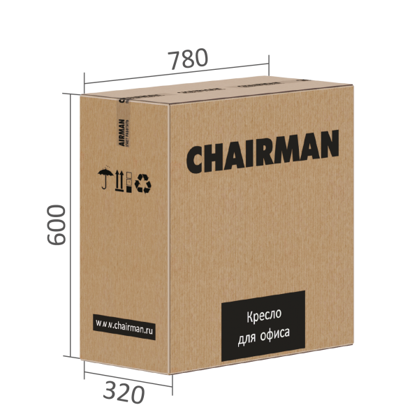 Кресло офисное CHAIRMAN 563 белый пластик, сетка/ткань