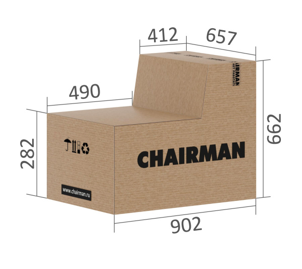 Кресло руководителя Chairman 480 Экокожа, хром